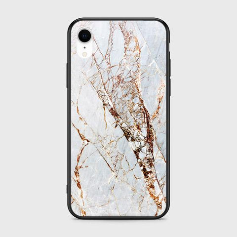 iPhone XR Cover - White Marble Series - HQ Ultra Shine Premium Infinity Glass Soft Silicon Borders Case