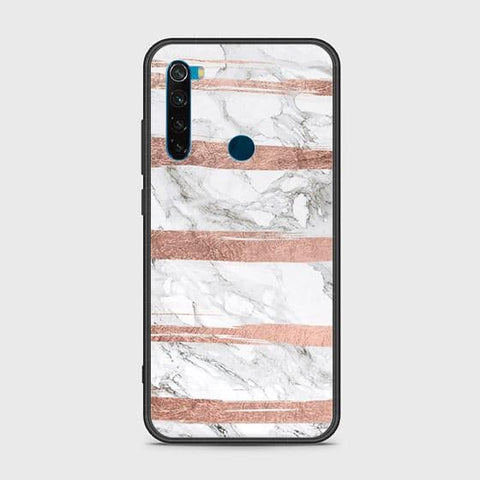 Xiaomi Redmi Note 8 Cover - White Marble Series - HQ Ultra Shine Premium Infinity Glass Soft Silicon Borders Case