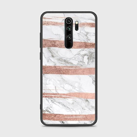 Xiaomi Redmi Note 8 Pro Cover - White Marble Series - HQ Ultra Shine Premium Infinity Glass Soft Silicon Borders Case