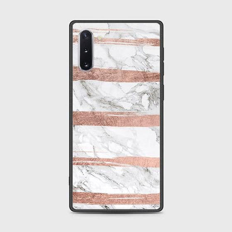 Samsung Galaxy Note 10 Cover - White Marble Series - HQ Ultra Shine Premium Infinity Glass Soft Silicon Borders Case