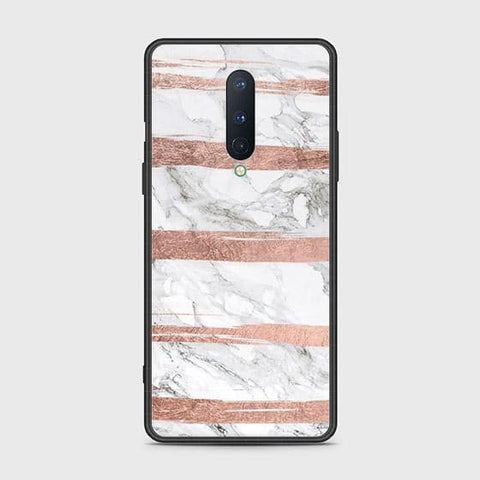 OnePlus 8 4G Cover - White Marble Series - HQ Ultra Shine Premium Infinity Glass Soft Silicon Borders Case