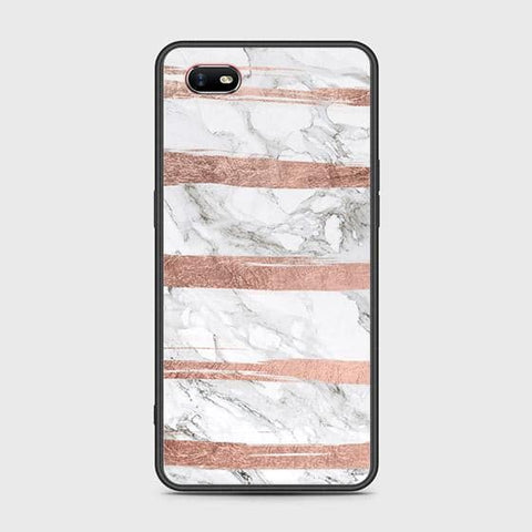 Oppo A1k Cover - White Marble Series - HQ Ultra Shine Premium Infinity Glass Soft Silicon Borders Case