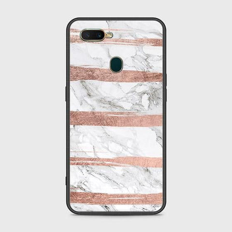 Oppo A5s Cover - White Marble Series - HQ Ultra Shine Premium Infinity Glass Soft Silicon Borders Case