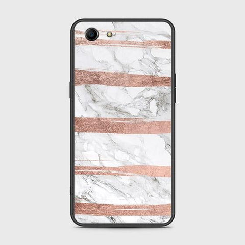 Oppo A83 Cover - White Marble Series - HQ Ultra Shine Premium Infinity Glass Soft Silicon Borders Case