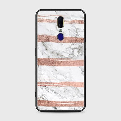 Oppo F11 Cover - White Marble Series - HQ Ultra Shine Premium Infinity Glass Soft Silicon Borders Case