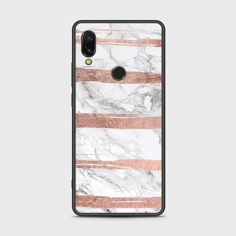 Xiaomi Redmi 7 Cover - White Marble Series - HQ Ultra Shine Premium Infinity Glass Soft Silicon Borders Case