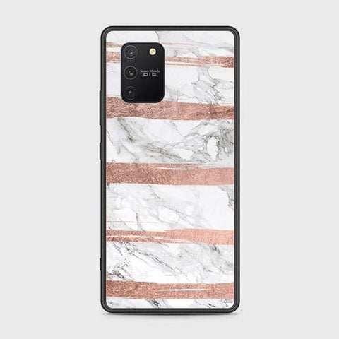 Samsung Galaxy S10 Lite Cover - White Marble Series - HQ Ultra Shine Premium Infinity Glass Soft Silicon Borders Case