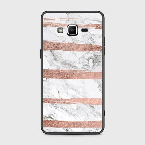 Samsung Galaxy J2 Prime Cover - White Marble Series - HQ Ultra Shine Premium Infinity Glass Soft Silicon Borders Case