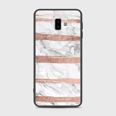 Samsung Galaxy J6 Plus 2018 Cover - White Marble Series - HQ Ultra Shine Premium Infinity Glass Soft Silicon Borders Case