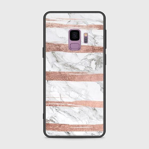 Samsung Galaxy S9 Cover - White Marble Series - HQ Ultra Shine Premium Infinity Glass Soft Silicon Borders Case