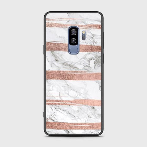 Samsung Galaxy S9 Plus Cover - White Marble Series - HQ Ultra Shine Premium Infinity Glass Soft Silicon Borders Case