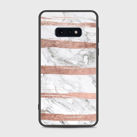 Samsung Galaxy S10e Cover - White Marble Series - HQ Ultra Shine Premium Infinity Glass Soft Silicon Borders Case