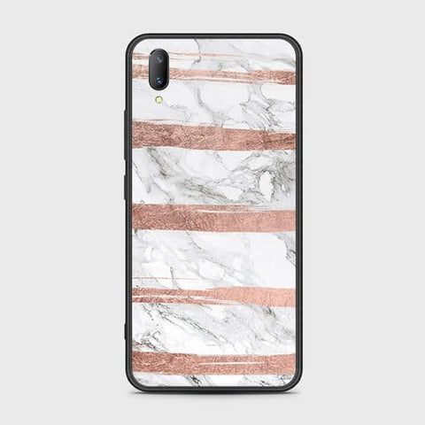 Vivo V11 Pro Cover - White Marble Series - HQ Ultra Shine Premium Infinity Glass Soft Silicon Borders Case