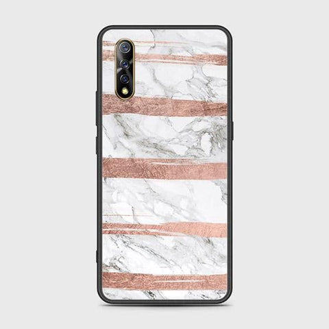 Vivo S1 Cover - White Marble Series - HQ Ultra Shine Premium Infinity Glass Soft Silicon Borders Case