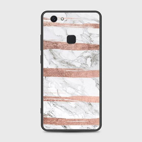 Vivo V7 Plus Cover - White Marble Series - HQ Ultra Shine Premium Infinity Glass Soft Silicon Borders Case