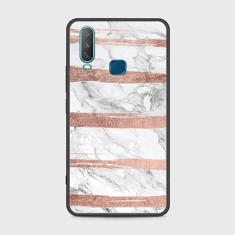 Vivo Y15 Cover - White Marble Series - HQ Ultra Shine Premium Infinity Glass Soft Silicon Borders Case