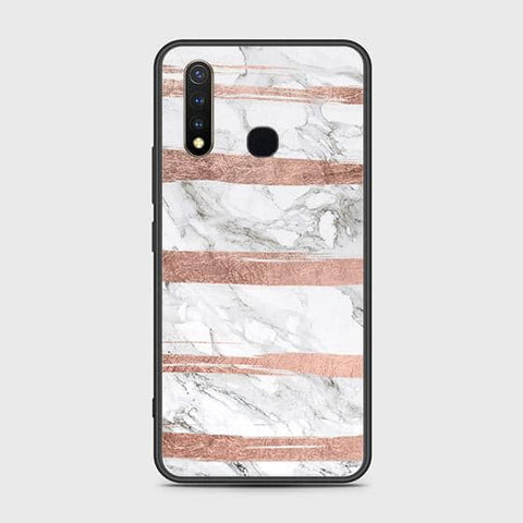 Vivo Y19 Cover - White Marble Series - HQ Ultra Shine Premium Infinity Glass Soft Silicon Borders Case