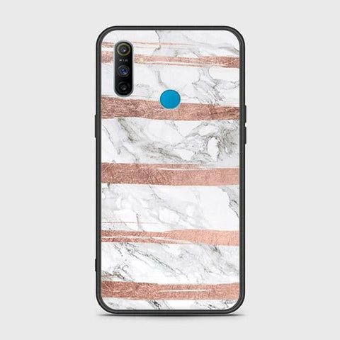 Realme C3 Cover - White Marble Series - HQ Ultra Shine Premium Infinity Glass Soft Silicon Borders Case