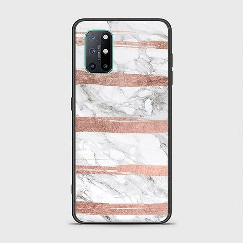 OnePlus 8T Cover - White Marble Series - HQ Ultra Shine Premium Infinity Glass Soft Silicon Borders Case