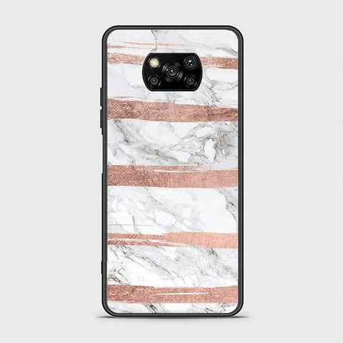 Xiaomi Poco X3 Cover - White Marble Series - HQ Ultra Shine Premium Infinity Glass Soft Silicon Borders Case