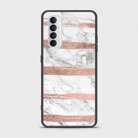 Oppo Reno 4 Pro Cover - White Marble Series - HQ Ultra Shine Premium Infinity Glass Soft Silicon Borders Case