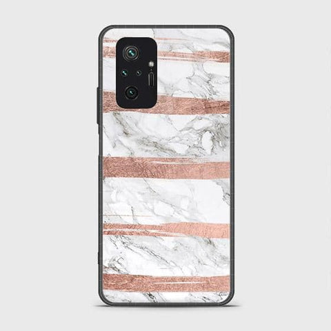 Xiaomi Redmi Note 10 Pro Max Cover - White Marble Series - HQ Ultra Shine Premium Infinity Glass Soft Silicon Borders Case