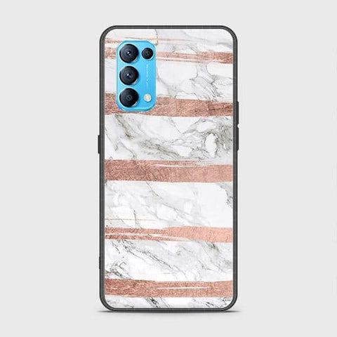 Oppo Reno 5 5G Cover - White Marble Series - HQ Ultra Shine Premium Infinity Glass Soft Silicon Borders Case