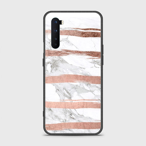 OnePlus Nord Cover- White Marble Series - HQ Ultra Shine Premium Infinity Glass Soft Silicon Borders Case