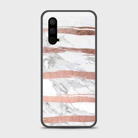 OnePlus Nord CE 5G Cover- White Marble Series - HQ Ultra Shine Premium Infinity Glass Soft Silicon Borders Case