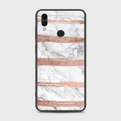 Huawei Honor 10 Lite Cover - White Marble Series - HQ Ultra Shine Premium Infinity Glass Soft Silicon Borders Case