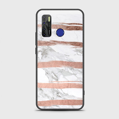 Infinix Hot 9 Cover- White Marble Series - HQ Ultra Shine Premium Infinity Glass Soft Silicon Borders Case