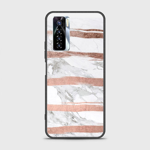 Tecno Camon 17 Pro Cover - White Marble Series - HQ Ultra Shine Premium Infinity Glass Soft Silicon Borders Case