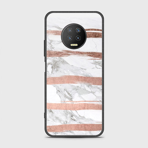 Infinix Note 7 Cover- White Marble Series - HQ Ultra Shine Premium Infinity Glass Soft Silicon Borders Case