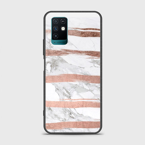 Infinix Note 10 Cover- White Marble Series - HQ Ultra Shine Premium Infinity Glass Soft Silicon Borders Case