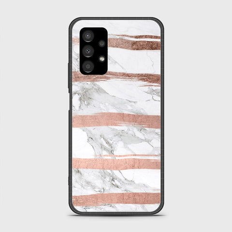 Samsung Galaxy A13 4G Cover- White Marble Series - HQ Ultra Shine Premium Infinity Glass Soft Silicon Borders Case