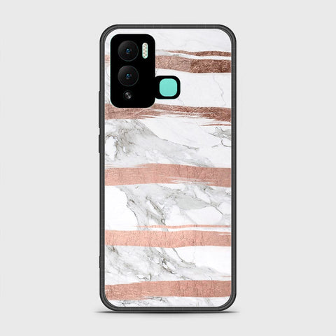 Infinix Hot 12 Play Cover- White Marble Series - HQ Ultra Shine Premium Infinity Glass Soft Silicon Borders Case