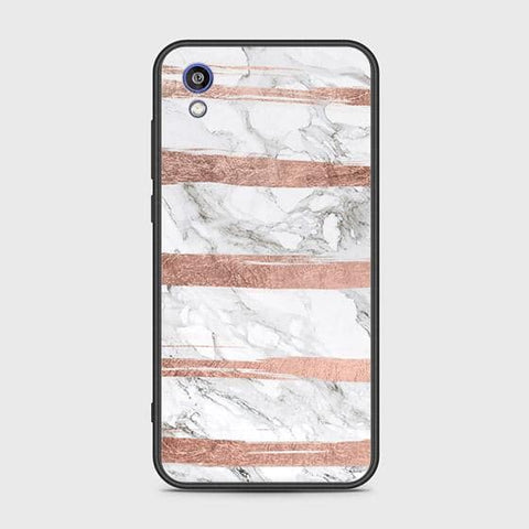 Honor 8S 2020 Cover - White Marble Series - HQ Ultra Shine Premium Infinity Glass Soft Silicon Borders Case