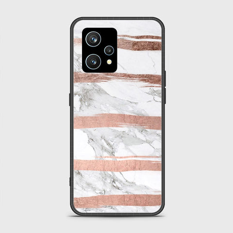 Realme 9 4G Cover- White Marble Series - HQ Ultra Shine Premium Infinity Glass Soft Silicon Borders Case