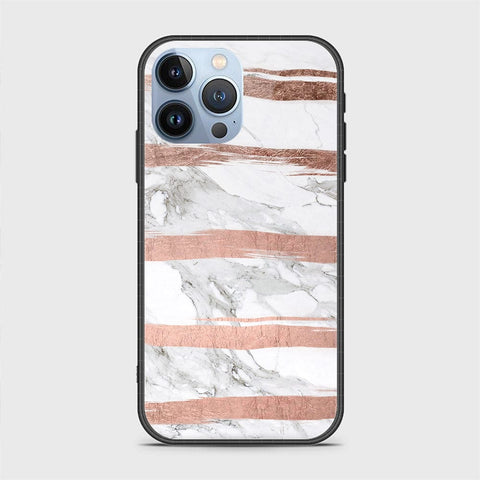 iPhone 14 Pro Cover- White Marble Series - HQ Ultra Shine Premium Infinity Glass Soft Silicon Borders Case