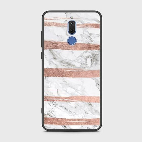 Huawei Mate 10 Lite Cover - White Marble Series - HQ Ultra Shine Premium Infinity Glass Soft Silicon Borders Case