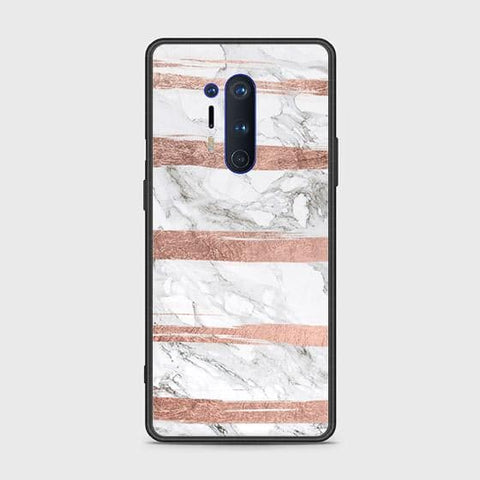 OnePlus 8 Pro Cover - White Marble Series - HQ Ultra Shine Premium Infinity Glass Soft Silicon Borders Case