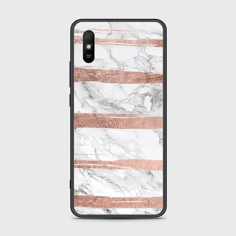 Xiaomi Redmi 9A Cover - White Marble Series - HQ Ultra Shine Premium Infinity Glass Soft Silicon Borders Case