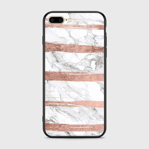 iPhone 7 Plus Cover - White Marble Series - HQ Ultra Shine Premium Infinity Glass Soft Silicon Borders Case