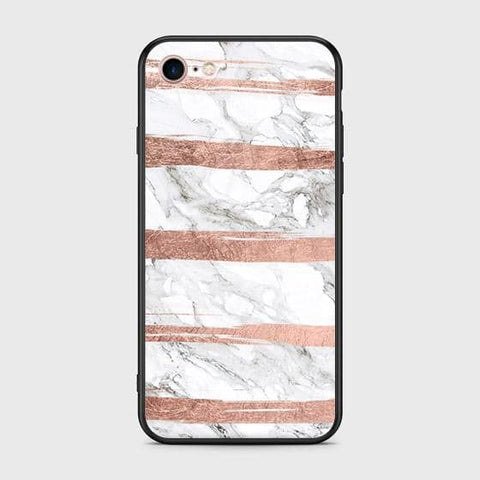 iPhone SE 2020 Cover - White Marble Series - HQ Ultra Shine Premium Infinity Glass Soft Silicon Borders Case