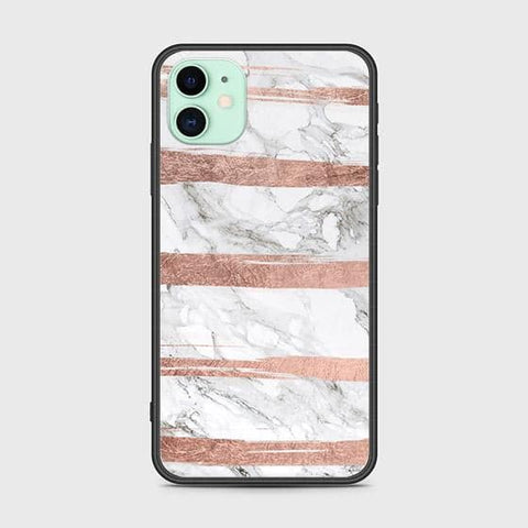 iPhone 11 Cover - White Marble Series - HQ Ultra Shine Premium Infinity Glass Soft Silicon Borders Case