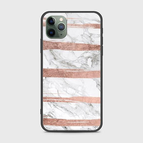 iPhone 11 Pro Max Cover - White Marble Series - HQ Ultra Shine Premium Infinity Glass Soft Silicon Borders Case