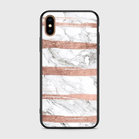 iPhone X Cover - White Marble Series - HQ Ultra Shine Premium Infinity Glass Soft Silicon Borders Case