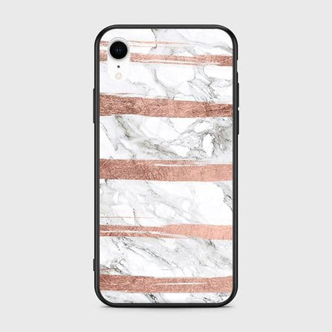 iPhone XR Cover - White Marble Series - HQ Ultra Shine Premium Infinity Glass Soft Silicon Borders Case