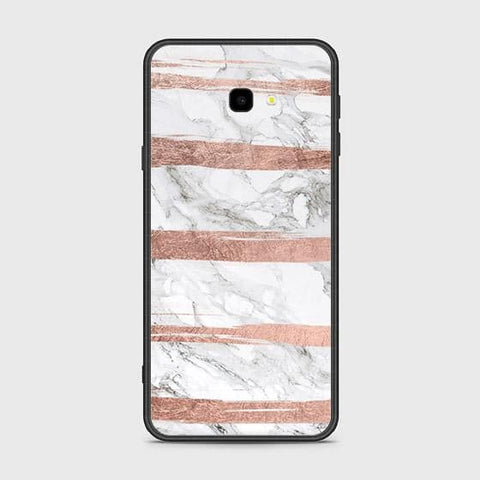 Samsung Galaxy J4 Plus Cover - White Marble Series - HQ Ultra Shine Premium Infinity Glass Soft Silicon Borders Case