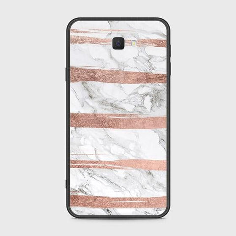 Samsung Galaxy J7 Prime Cover - White Marble Series - HQ Ultra Shine Premium Infinity Glass Soft Silicon Borders Case